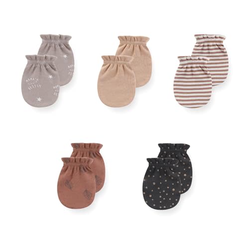 JELYLOVE 5 Pack Unisex New Born Boy Girls No Scratch Mittens Cotton Soft Baby Gloves Accessory 0-3 Months Baby Essentials