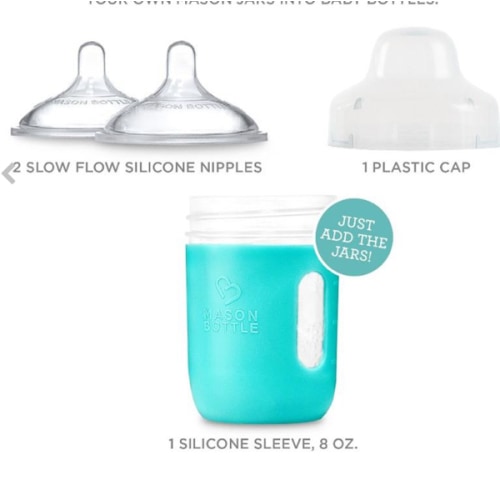 8 oz. Mason Bottle DIY Kit: BPA-Free Glass Baby Bottles You Can DIY Using Mason Jars from Home, Made in The USA.