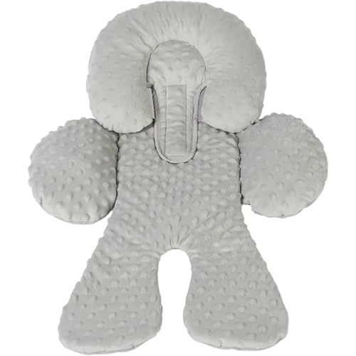 Pro Goleem Infant Car Seat Head Neck Body Support, Ultra-Soft Minky and Microfiber Newborn Car Seat Insert, Perfect for Car Seat, Stroller, 2-in-1 Reversible, for Boys and Girls, Gray