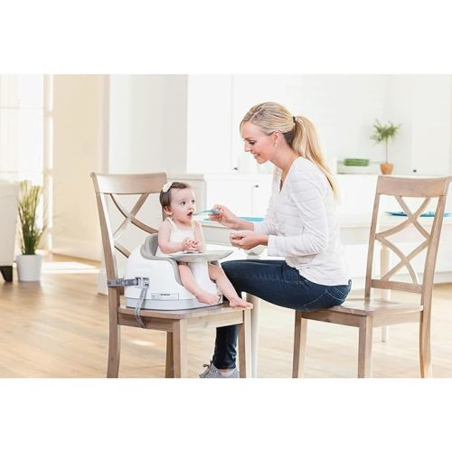 Bumbo Adjustable Height 3-in-1 Multi Seat, Non Slip Booster, Baby Chair for Eating & Chair for Toddlers 1-3 w/Removable Tray & Buckle Strap, Taupe