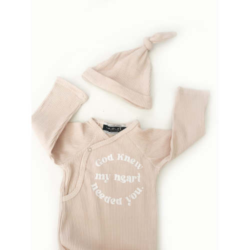 God Knew Knotted Baby Sleeper & Matching Beanie – AmorClothingCo.