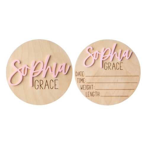 Doubled Sided Baby Birth Announcement Sign, Personalized Baby Name Sign for hospital, Newborn Photo Prop, Hospital Announcement Sign
