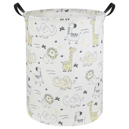 HIYAGON Baby Laundry Hamper Basket Baby Hamper for Nursery Boy and Girl Cute Kids Toys Storage Bin Organizer Animal Room Decor(Animals)