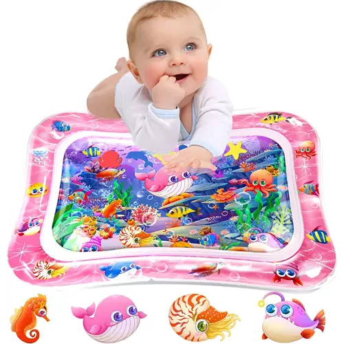 Infinno Tummy Time Mat Premium Baby Water Play Mat for Infants and Toddlers Baby Toys for 3 to 24 Months, Strengthen Your Baby's Muscles, Pink Theme Toys