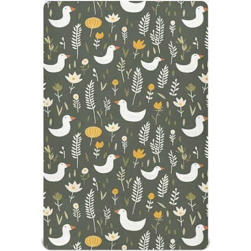 Goose Fitted Crib Sheet for Girls and Boys,Soft Breathable Microfiber Baby Sheet for Standard Size Crib Mattress A111913 - 52*28*9in