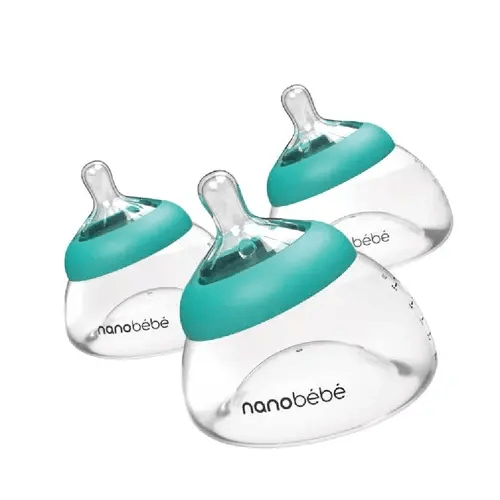 Nanobebe Breastmilk Bottle 3 Pack Gen 2 Teal / Clear | Baby Bunting AU