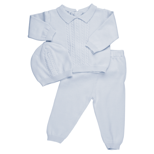 Knitted Outfit for Newborn Baby Boy | Knitted newborn coming home outfit |White Knitted Outfit for Baby Boys | Feltman Brothers
