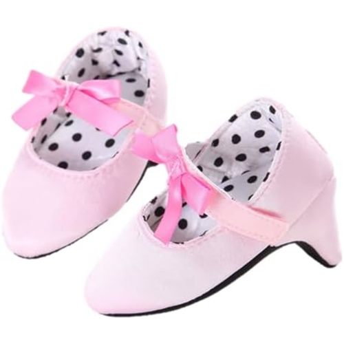 BYUSBAYA-Newborn Baby Girls Princess Shoes Bowknot Soft Sole Crib Shoes with High Heels Crib Baby Girl Photography Props
