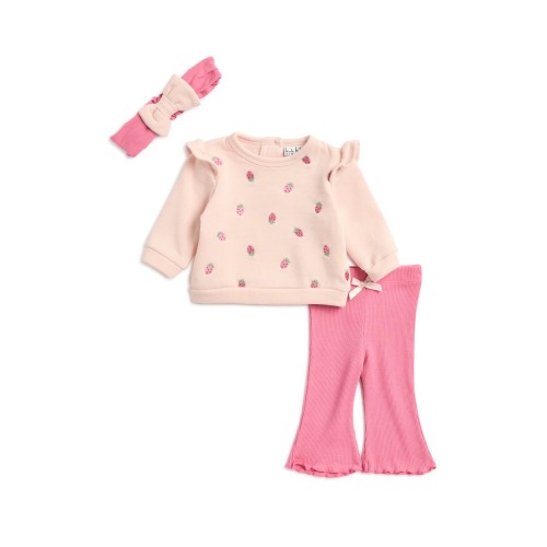Nicole Miller 3-Piece Strawberry Fleece Set | Nordstromrack