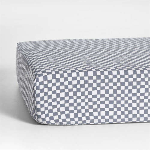 Venice Cloudy Blue Organic Cotton Baby Crib Fitted Sheet by Leanne Ford