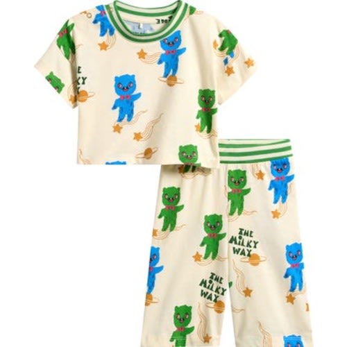 Aliens Print Organic Cotton T-Shirt & Pants Set, 9-18M