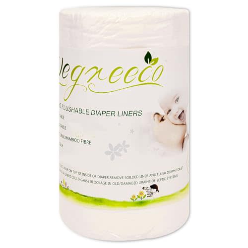 wegreeco Unscented Diaper Liners,Fragance Free and Chlorine Free - 100 Sheets Per Roll (1 Roll)