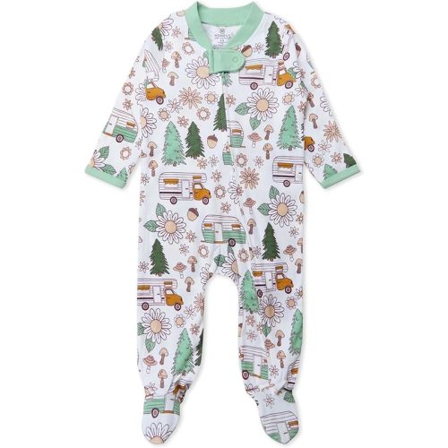 HonestBaby Sleep & Play Footed One-piece Pajama Sleeper 100% Organic Cotton, Baby Boys