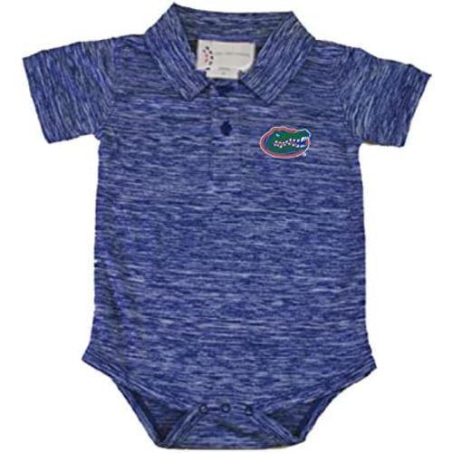 Two Feet Ahead Space Dye Short Sleeve Golf Polo Baby Bodysuit Creeper Newborn Infants