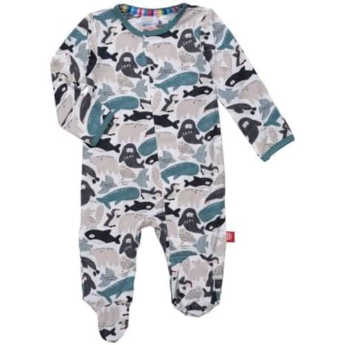 Magnetic Me Girls Modal Magnetic Baby Footie Pajamas | Silky Soft Modal Fabric | Baby Sleepers Available Sizes PRE - 24M