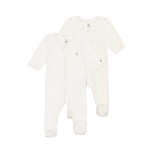 Petit Bateau Set of 2 babies' velour pyjamas