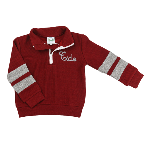 Dark Red Chainstitch Pullover