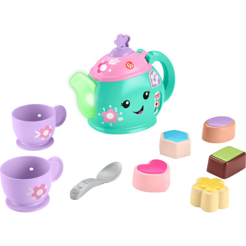 Fisher-Price Laugh & Learn Time for Tea Set, Interactive Toddler Learning Toy, 9 Pieces