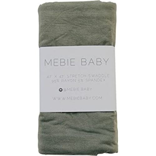 Mebie Baby Olive Stretch Swaddle, Modern and Neutral Swaddle Blanket for Baby Girl or Boy, Soft Baby Blankets, Newborn Swaddle Blanket, 0-3 Month, Comfy Wrap, Baby Essentials & Gifts (47" x 47")