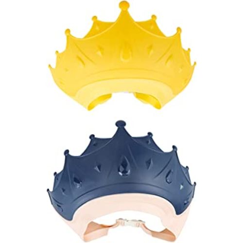 2 Pieces Soft Baby Shower Cap Soft Adjustable for Washing Hair Shield Safe Visor Cap Bathing Shampoo Shower Protection Bath Hat for Toddler Kids Children