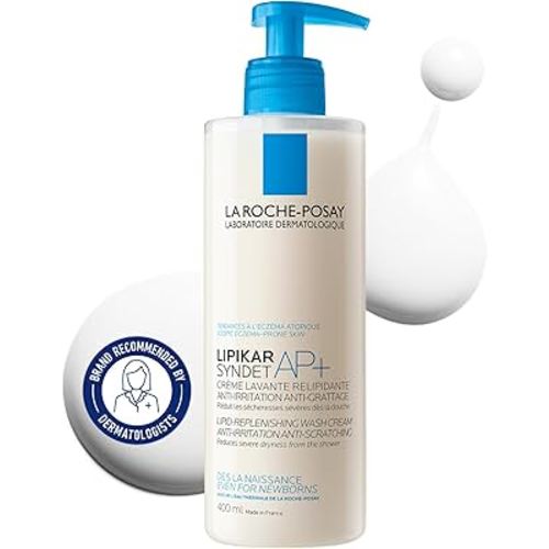 La Roche-Posay Body Wash, Lipikar Syndet AP+ Body Cleansing Cream with Shea Butter & REFILL BUNDLE PACK, Lipid-Replenishing Hydration for Sensitive, Dry to Eczema-Prone Skin, Fragrance-Free