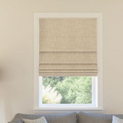 Sun Zero 100% Blackout Somerton Textured Cordless Roman Window Shade