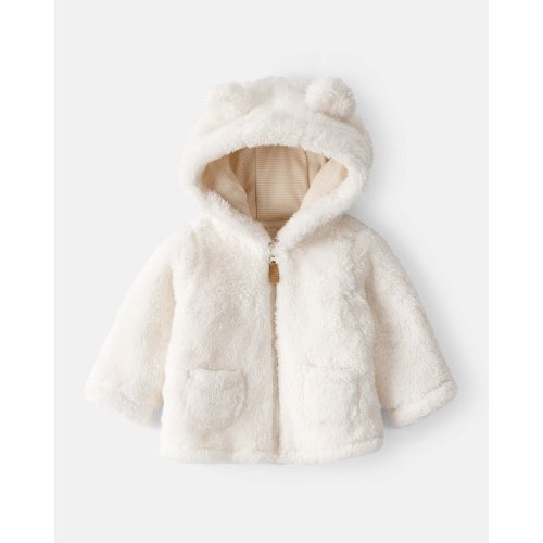 Baby Sherpa Hooded Long-Sleeve Sweater - White - Carter's | Carter's