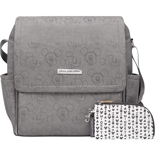 Petunia Pickle Bottom Boxy Backpack | Diaper Bag | Diaper Bag Backpack for Parents | Top-Selling Stylish Baby Bag | Sophisticated and Spacious Backpack for On The Go Moms | Disney Love Mickey Mouse, Disney Love Mickey Mouse, 1 Count (Pack of 1), Backpack