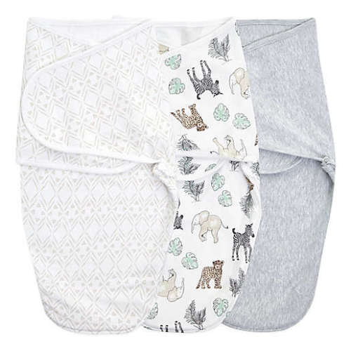 aden + anais™ essentials easy swaddle™ - 0-3 Months 3-Pack Wrap Swaddles in Greyaden + anais™ essentials easy swaddle™