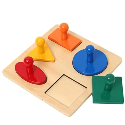 Shape Puzzles Adena Motessori 5-Shape Preschool Equipment Early Development Baby Toy