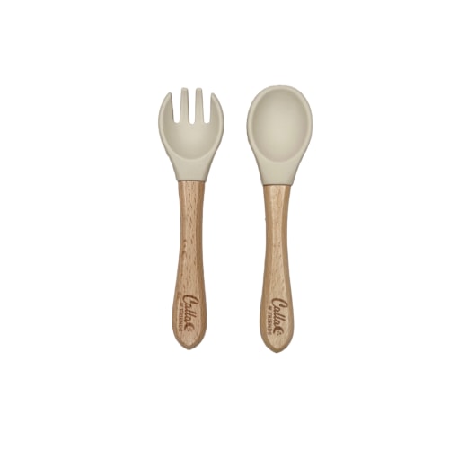 Silicone & Beechwood Toddler Utensil Set – Calla and Friends