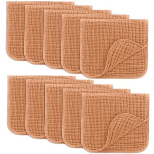 Muslin Burp Cloths Large 100% Cotton By Comfy Cubs (sand, Pack Of 6)
