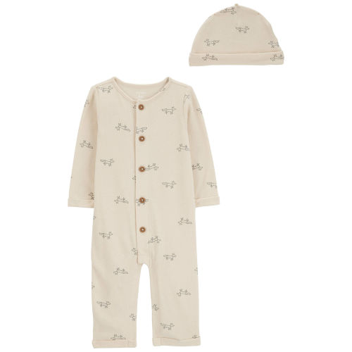 Baby 2-Piece Button Jumpsuit & Cap Set - Carter's | Carter's