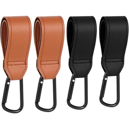 4-Pack Baby Stroller Hooks for Hanging Bags, Universal Stroller Clips Stroller Accessories Hook Mommy Hook for Stroller, Diaper Bag, Shopping Bag, Purse, Backpack