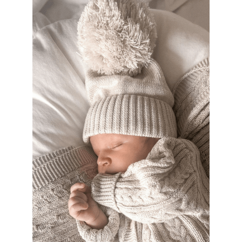 Luna + Luca Pom Beanie - Natural