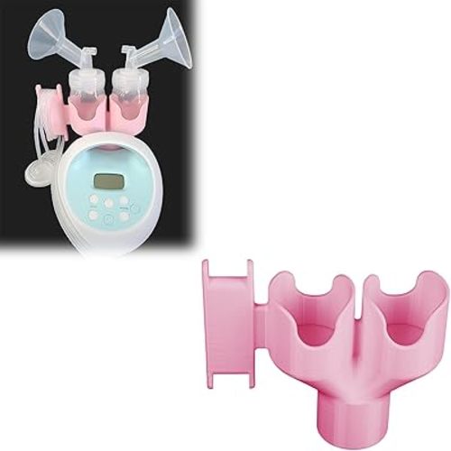 Bottle & Hose Holder for Spectra S1 & S2 – Dual Bottle Organizer with Convenient Hose Wrap Arm – Space-Saving & Easy Installation (Old Breast Pump,Pink)
