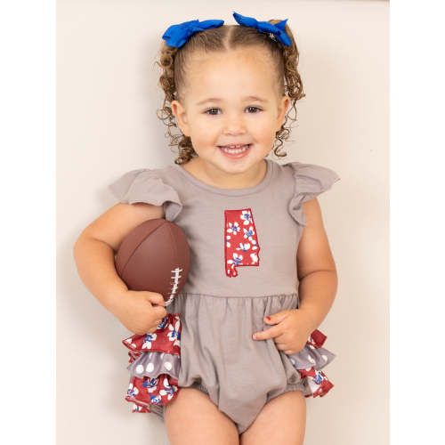AL Crimson Floral Ruffle Bubble