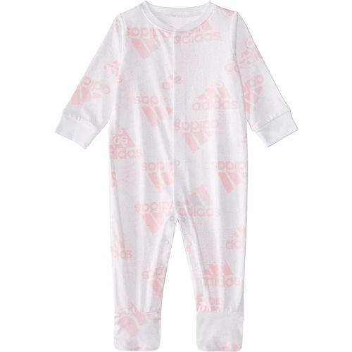 adidas baby-girls Long Sleeve Zipper Raglan FootiePants