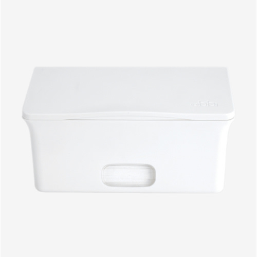 Ubbi Baby Wipes Dispenser, Baby Wipes Case, Baby Wipes Holder with Weighted Plate, Keeps Wipes Fresh, Non-Slip Rubber Feet, White