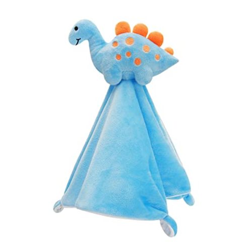 Pro Goleem Dinosaur Security Blanket Soft Loveys for Babies for Boys and Girls Newborn Lovie Infant Blankie Dinosaur Baby Stuff Baby Snuggle Toy Baby Gifts Blue 14 Inch
