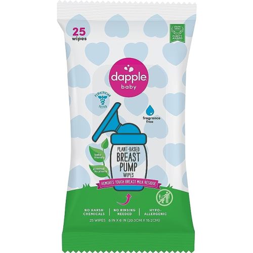 Little Remedies Gripe Water & Breast Pump Wipes by Dapple Baby, 25 Count Plant Based Hypoallergenic
