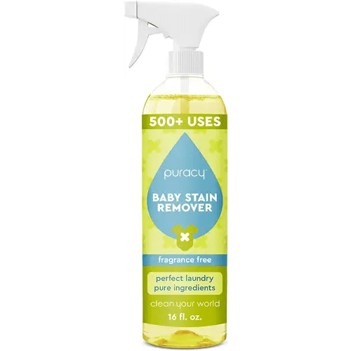 Puracy Natural Baby Laundry Stain Remover, Enzyme Odor Eliminator, Free & Clear, 16 Ounce