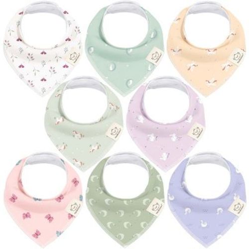8pk Organic Baby Bandana Bibs, Baby Drool Bibs For Baby Boy, Girl, Baby Bibs For Infant, Newborn (butterflies)