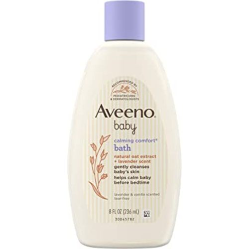 Aveeno Baby Calming Comfort Bath & Wash with Relaxing Lavender & Vanilla Scents & Natural Oat Extract, Hypoallergenic & Tear-Free Formula, Paraben-, Phthalate- & Soap-Free, 8 fl. Oz
