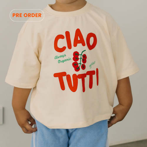 PRE-ORDER Ciao Tutti Mid Sleeve Tee Buttercream – Golden Children