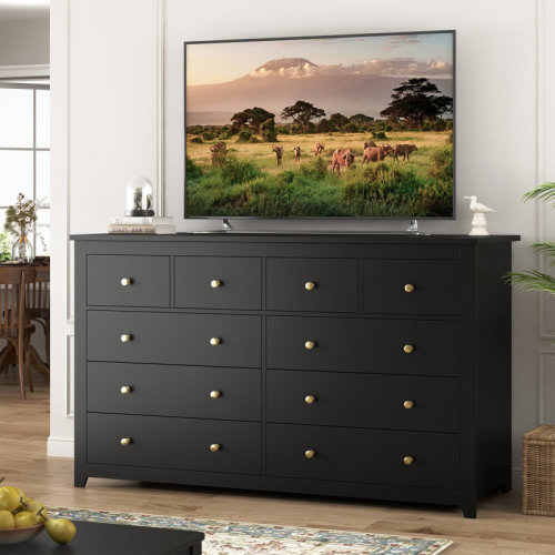 Winston Porter Eathen 52.2"W 10 Drawer Double Dresser "& Reviews" | Wayfair