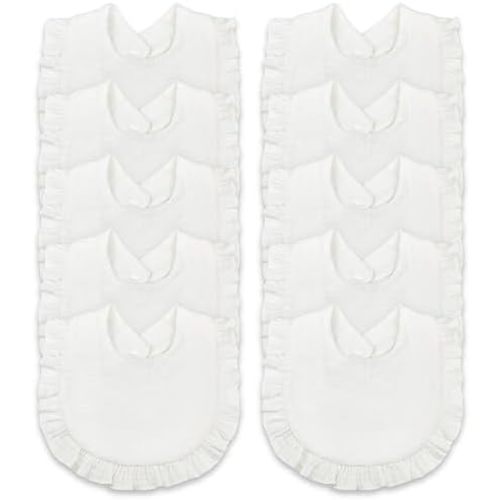 EllieHouse Baby Bibs for Girls Boys 10Pack Muslin Drool Teeth Drooling Teething Bibs Muslin Cotton for Infant Toddler
