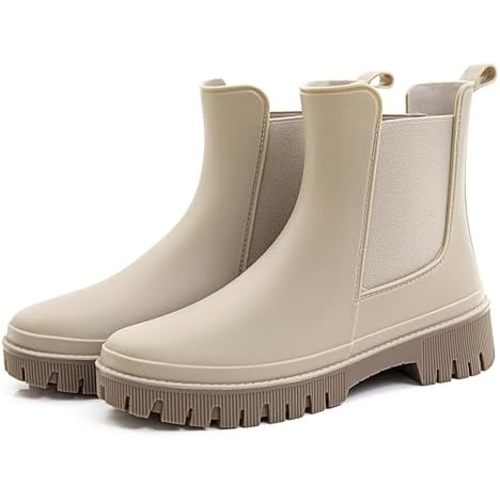 Women's Short Rain Boots Waterproof Chelsea Rain Boots For Ladies
