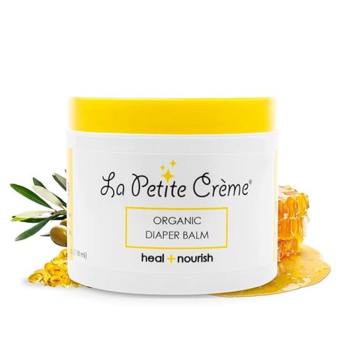 French Organic Diaper Balm (4 oz) - Healing & Nourishing Diaper Cream - Gentle & Safe Liniment Baby Lotion - USDA Certified Organic - Baby Essentials for Newborn - 4 Ounce (Pack of 1)