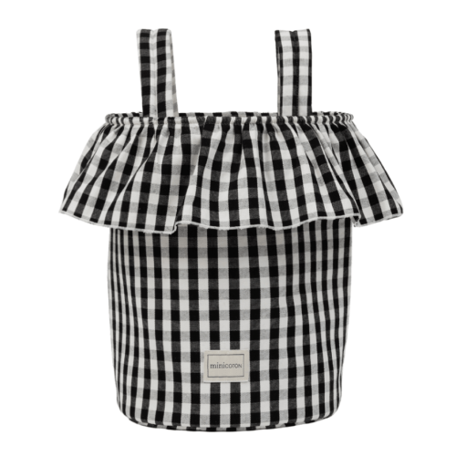Basket Vichy - Black + White - Minicoton